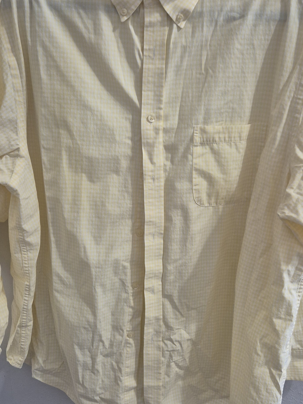 Roundtree & Yorke Light Yellow Long-Sleeve Button-Down Shirt